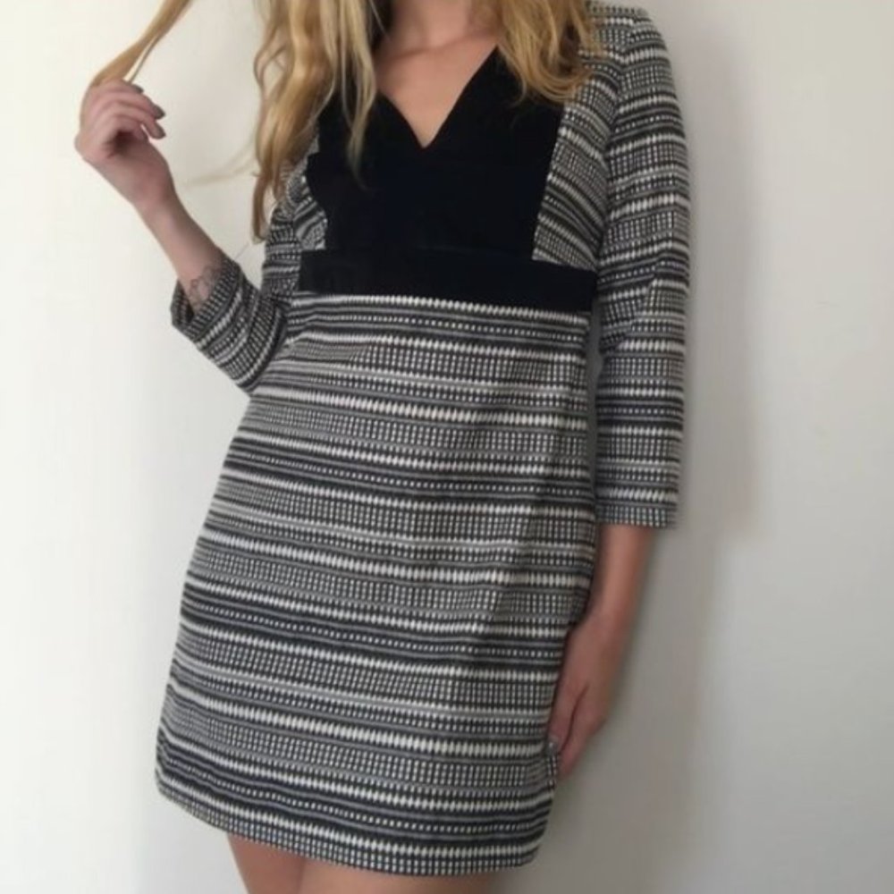 Zara Trafaluc Black Velvet trimmed dress  size S